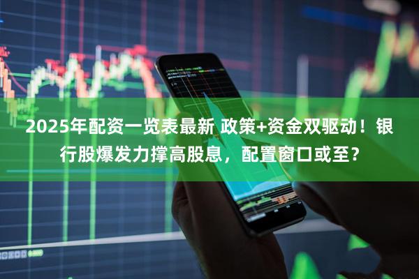 2025年配资一览表最新 政策+资金双驱动！银行股爆发力撑高股息，配置窗口或至？